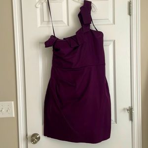 Eliza J Plum one shoulder Dress size 14